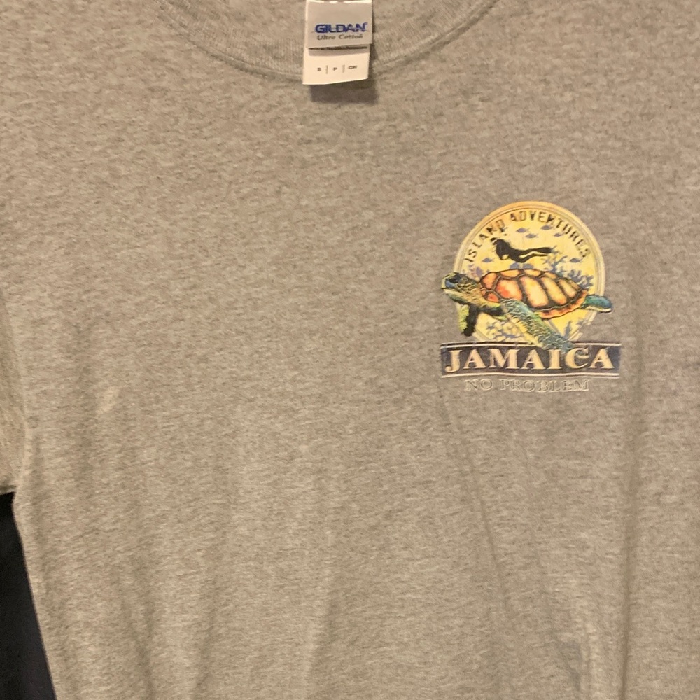 Gildan Gray Jamaica Adventure Long Sleeve Tee